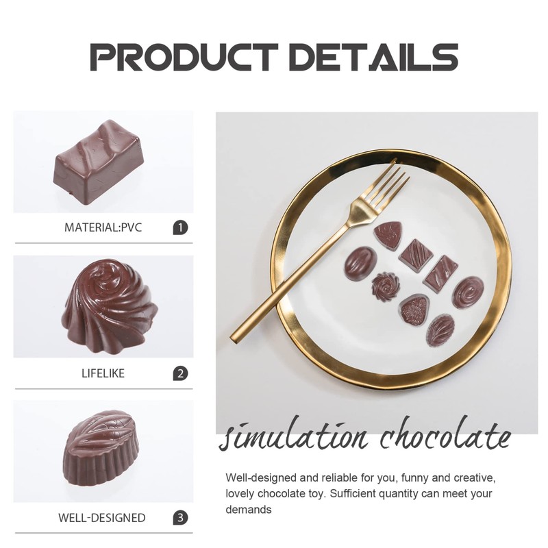 Ciieeo 8pcs Fake Chocolate Props Simulated Chocolates Models Bulk Faux