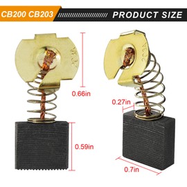 CB-204 Carbon Brush Replacement Set Compatible for Makita CB204 CB203 CB202 CB200 191953-5 191957-7 Angle Grinder - 4 PCS