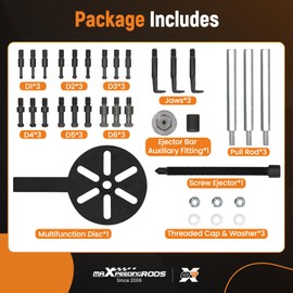 maXpeedingrods 21 in1 Bearing Puller Kit, Bearing Removal Tool, Bearing Separator Set, Bearing Disassembly Gear Puller w/ 3-jaw Hooks and 6 Sizes Red Steel Inner Hole Extractor