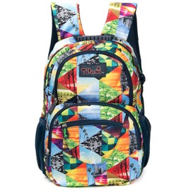 NEW TILAMI 14 Inch kid Toddler Backpack Boys Girls School Bag Kindergarten Elementary Cute Backpacks, Squares Colored