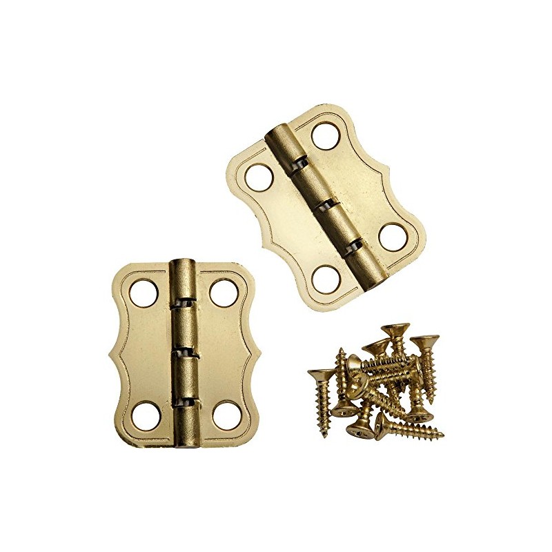 Decorative 90° Stop Hinges, Nickel, Pair