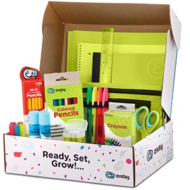 Enday Back to School Supplies for Kids, Green School Supply Box Grades K-5, Premium Quality Kids School Supplies Kit, Kindergarten School Supplies for Girls and Boys, 78 Piece Set