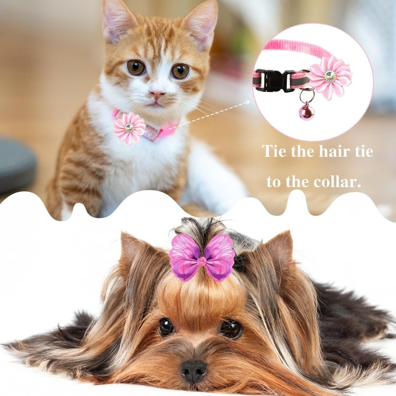 SHEHARUHI 24PCS Cute Dog Hair Bows Small Puppy Hair Accessories