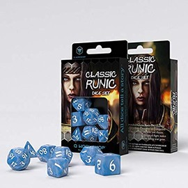 Q-Workshop CLR1R Classic Runic Glacier / White Dice Set (7)