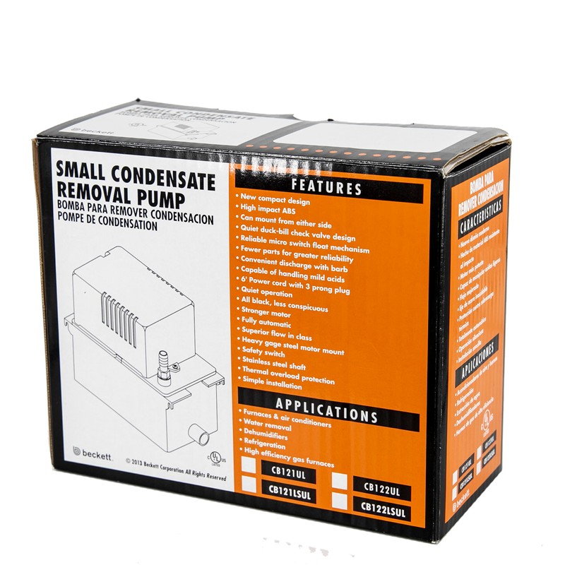Beckett CB121LSUL Compact Condensate Pump, 115V, 66 GPH, 12 Ft