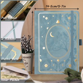 TIEFOSSI Bullet Dot Notebooks, A5 Hardcover Dot Journals for Writing Women, 160gsm Thick Paper, 190 Numbered Pages, for Planner Organization