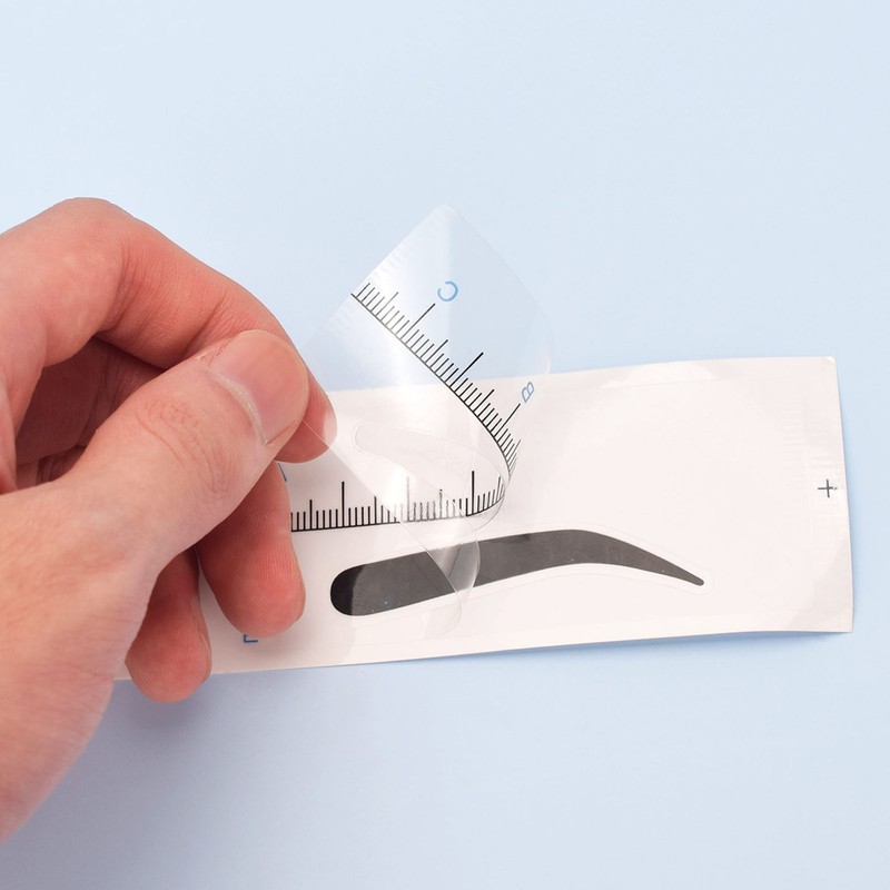 150PCS Eyebrow Stencil Ruler Clear Scale Transparent Eyebrow Shape Positioning