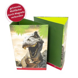ROTH Tyrannosaurus Foldable Dino Waste Paper Bin with Cardboard Divider System for Children's Room