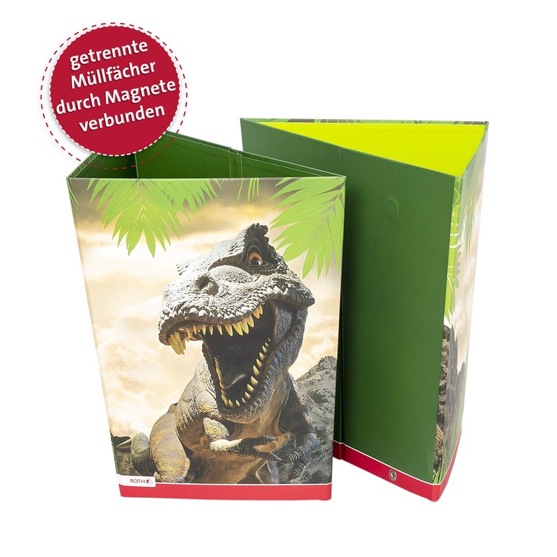 ROTH Tyrannosaurus Foldable Dino Waste Paper Bin with Cardboard Divider
