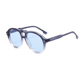 YAMEIZE Vintage Oval Double Bridge Sunglasses - for Women Men Retro Style Pilot Design Eyewear UV400 Protection Shade Driving