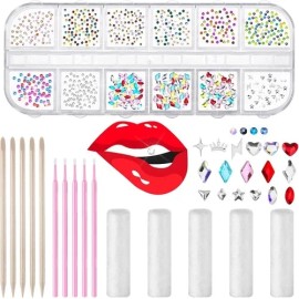 Sosation 377 Pieces Tooth Gem Kit Jewelry DIY Fashionable Bright Style