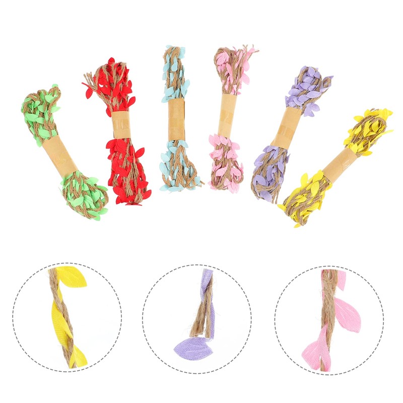 LALAFINA Leaf Rope DIY Decoration Set 6pcs Artificial Rope for