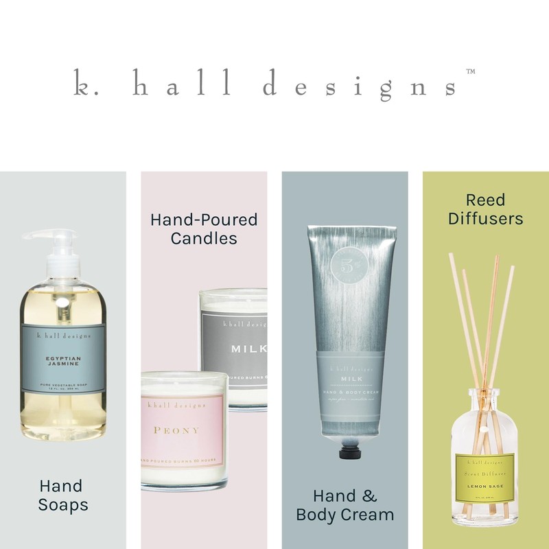K.Hall Designs Washed Cotton Boxed Diffuser Kit, Refreshing Clean Scent,