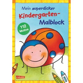 Mein superdicker Kindergarten-Malblock: Über 100 Ausmalbilder für Kinder ab 3 Jahren mit großen Motiven und klaren Ausmalflächen