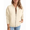 Fisoew Womens Zip Up Long Sleeve Sweatshirt Jacket Casual Loose