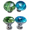 Becho 12 Pieces 3cm Crystal Drawer Cupboard Knobs Crystal Glass