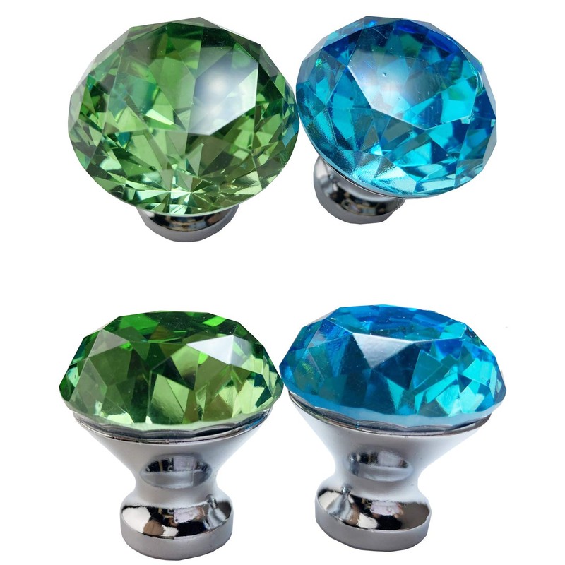 Becho 12 Pieces 3cm Crystal Drawer Cupboard Knobs Crystal Glass