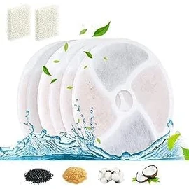 Meowant Drinking Fountain Filter, Activated Carbon Filter, Replacement Filter for Drinking Fountain, Cat Fountain Filter, Filter for Cat Fountain, WF02 Cat Fountain (Pack of 6)