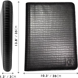 DRAGONSCALE 540 Pockets Snakeskin Dragon Leather Trading Card Binder - 30 Pages Double-Sided 9-Slot Standard Size Card Capacity - Collectible Card Album for Sports and Trading Card Games (Black)