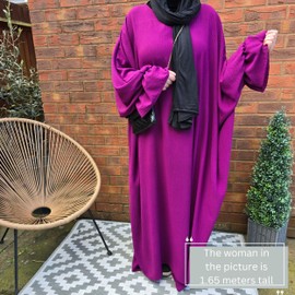 Yaqeen Batwing Abaya Jazz Muslimah Maxi Dress Boho Plus Size Islamic Prayer Dress Ideal Casual / Mosque/Madrassa/Ramadan/Eid/Hajj/Umrah, Purple