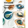 LAUCHUH Spoon Rest for Stove Top, Ceramic Spoon Holder for