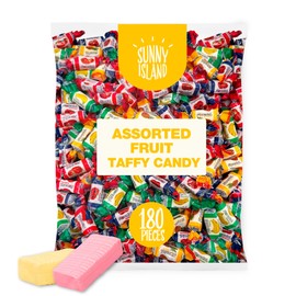 Assorted Fruit Taffy Candy, 2-Pound Bag (About 180 Pieces)