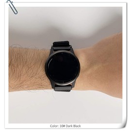 Leiou Compatible with Garmin vivoactive 4/Forerunner 255/265 Nylon Watch Band Sport Mesh Replacement Bands-22mm Black(5.7"-8.6")