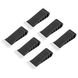QUARKZMAN Pack of 6 30 mm / 1.18 inch door stoppers with holder for the base, TPR non-slip floor mounting door stopper for stackable for home wall protection, black
