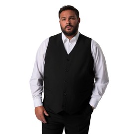 Men Plus 835067 Men's Large Sizes Plus Sizes Menswear L-8XL Men+ Waistcoat, Business, Building Kit, Postage, up to Size 82/41, black