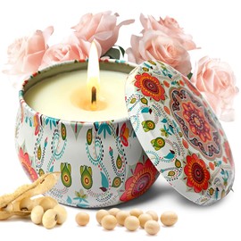 Scented Candles Women Gifts Set : Aromatherapy candle1pack Rose Soy Natural Wax 4.4 Ounce Portable Travel Tin & Home, Fragrance for Relaxing Stress Relief,Mother's Day,Valentine,Yoga,Mother's Day