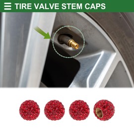 Motoforti Tire Valve Stem Caps Tyre Valve Dust Covers 8x14mm Stylish ABS Copper Red 4 Pcs