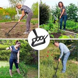 Nicecho Garden Cultivator Weed Stirrup Hula Hoe Rake with 63"~85" inch long Steel Handle
