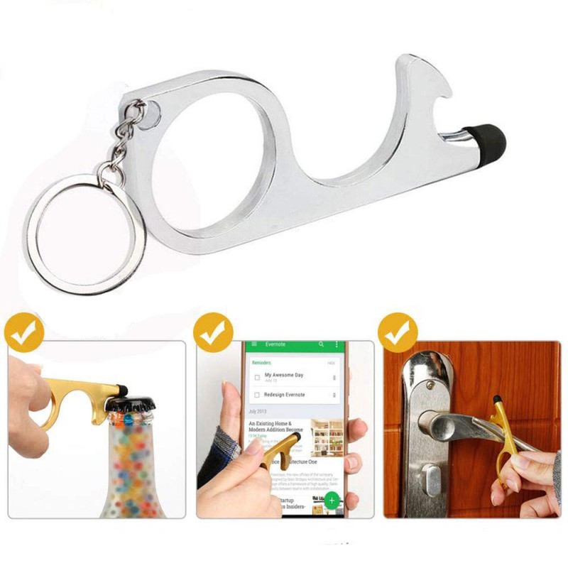 No-Touch Door Opener, 1pcs No-Touch Door Opener Opener Keyring Tool
