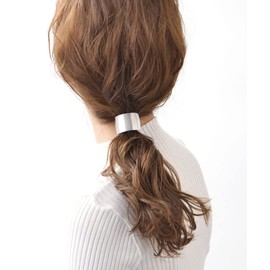 VingTAINE H7205-S Curved Plate Hair Cuff, Mat, Hair Hook, Just Insert, Easy Arrangement, Hair Accessory, Silver