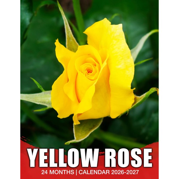 Yellow Rose Calendar 2026 - 2027: Practical Organizer with US
