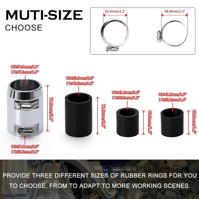 Universal 48inch Flexible Radiator Coolant Hose Stainless Steel Kit with