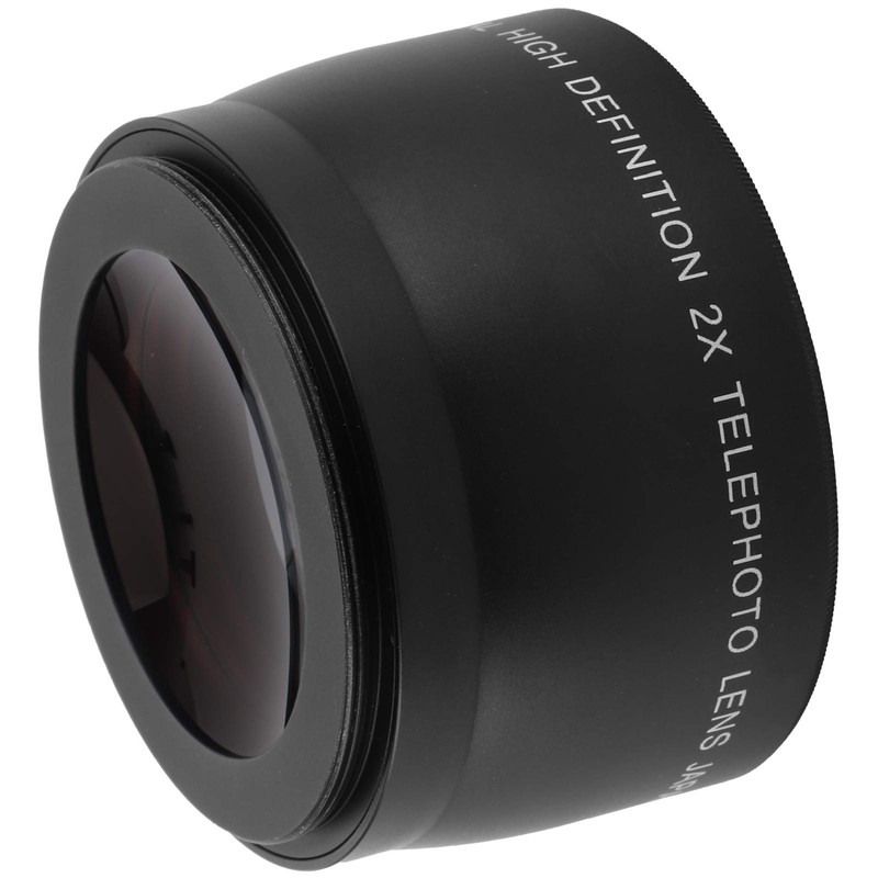 55mm 2X Camera Magnification Lens,Alloy 2X Telephoto Optical Glass Lens,