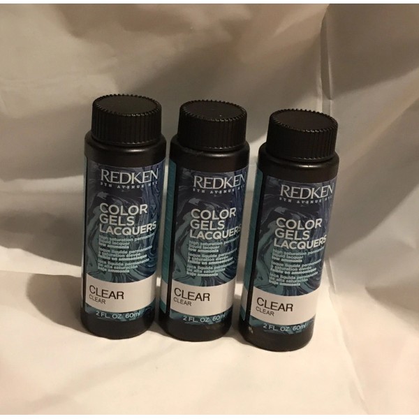 Redken 3x Redken Color Gel Lacquers Clear 2oz/e-Low ammonia- Shine