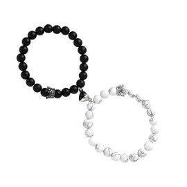 Zernblend King and Queen Crown Magnetic Matching Bracelets, Partner Bracelets for Couples, Friendship Bracelets, Partner Bracelets, Giveaway, Friendship Bracelet