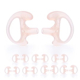 zeadio Earmould Earpiece Earbud Earplug for Two-Way Radio Coil Tube Audio Kits (Brown, Pair of 8)