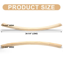 Wonderjune 1 Pair Bent Oak Rocker Runners Wooden Rocking Chair Legs Wood Curved Legs Feet Bar Chair Seat Bench Rocking(1-3/4" Wide)