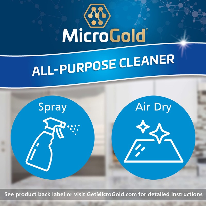 MicroGold All-Purpose Cleaner Spray Kills 99.9% of Bacteria and Viruses