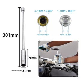 Crozgan 16mm Spark Plug Socket Long Rod Thin Wall Spark Plug Socket Swivel Magnetic Spark Universal Joint Extension Plug Socket Set 3/8 Inch 360°Rotatable 12 Point Spark Plug Wrench for N54 N55