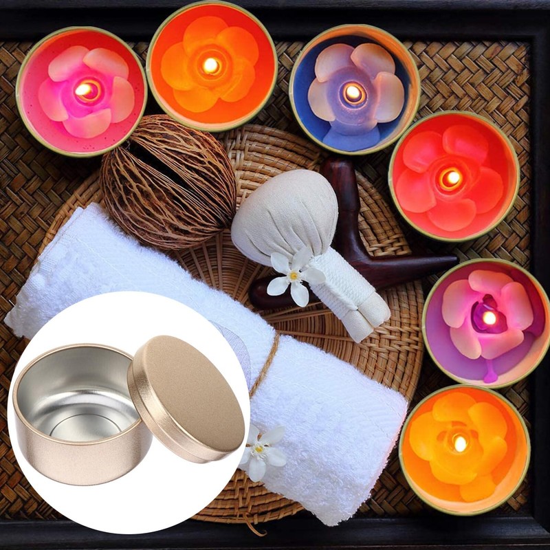 FRCOLOR Contenedores De Metal Para Velas 2.04X2.04X1.37In Latas Reutilizables Para