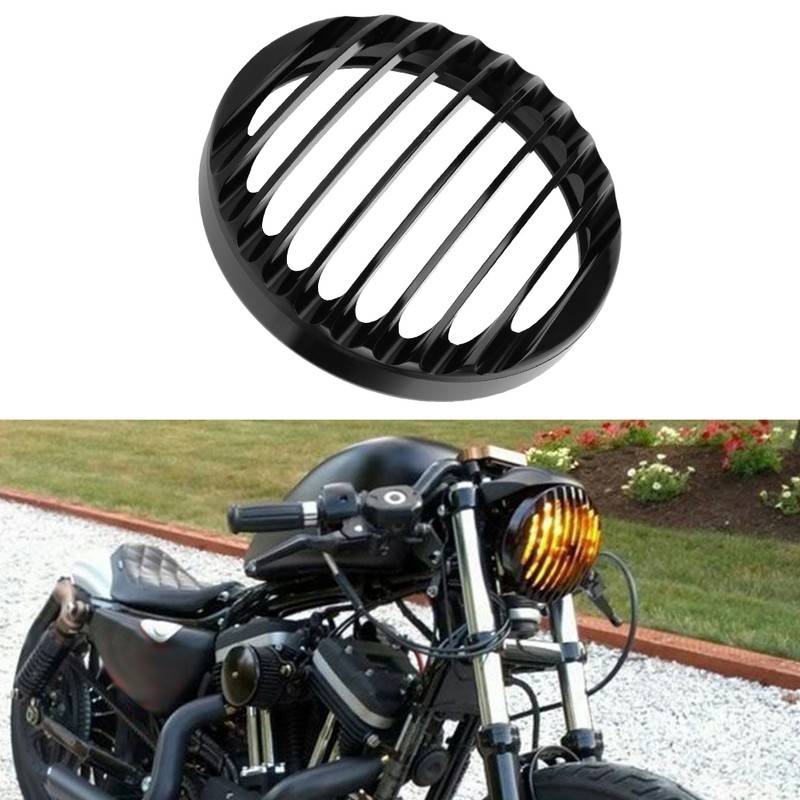 5.75in Aluminum Headlight Grill Cover Accessory Fit for XL883 XL1200