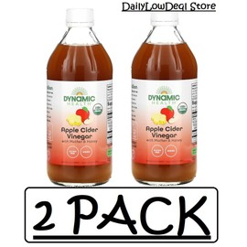 Dynamic Health 2 PACK - Dynamic Health Organic Apple Cider Vinegar with Mother & Honey 16 FL OZ