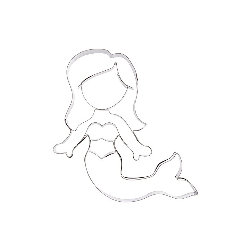 Birkmann 1010720110 Floating Mermaid Cookie Cutter, 9 cm, synthetic, Grey,