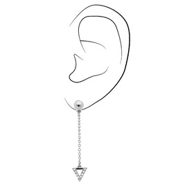 Traveller Ear Clip - Hanging - Crystal, Titanium, Crystal