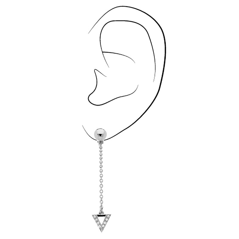 Traveller Ear Clip - Hanging - Crystal, Titanium, Crystal