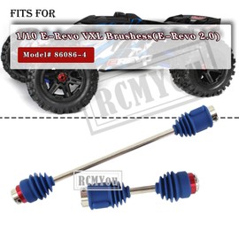 RCMYou Centor Drive Shaft Upgrades Part for 1/10 E-Revo VXL Brushess(E-Revo 2.0),Front Rear #45 Steel Centor Driveshafts CVD Hop-up,Replace #8655R,2-Pack,Blue (More Powerful)